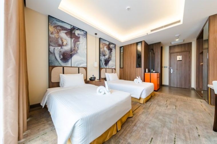 Phòng Deluxe Twin Room with Ocean View